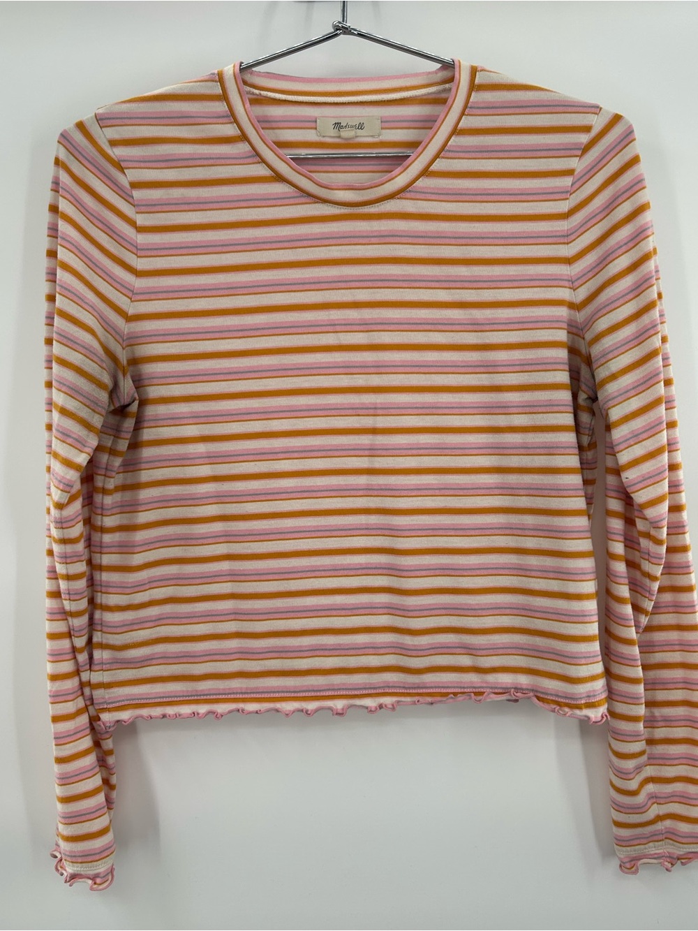 Madewell Clyde Stripe Ruffle Edge Tee